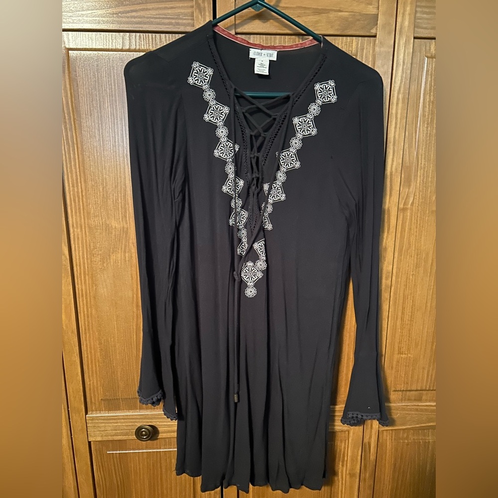 Black Boho Flowy Dress